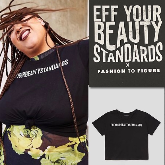 Fashion To Figure Black “EYBS” Graphic Crop Tee 2X - Picture 15 of 16